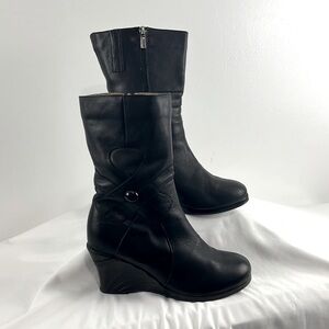 Litfoot Leather Wedge Booties